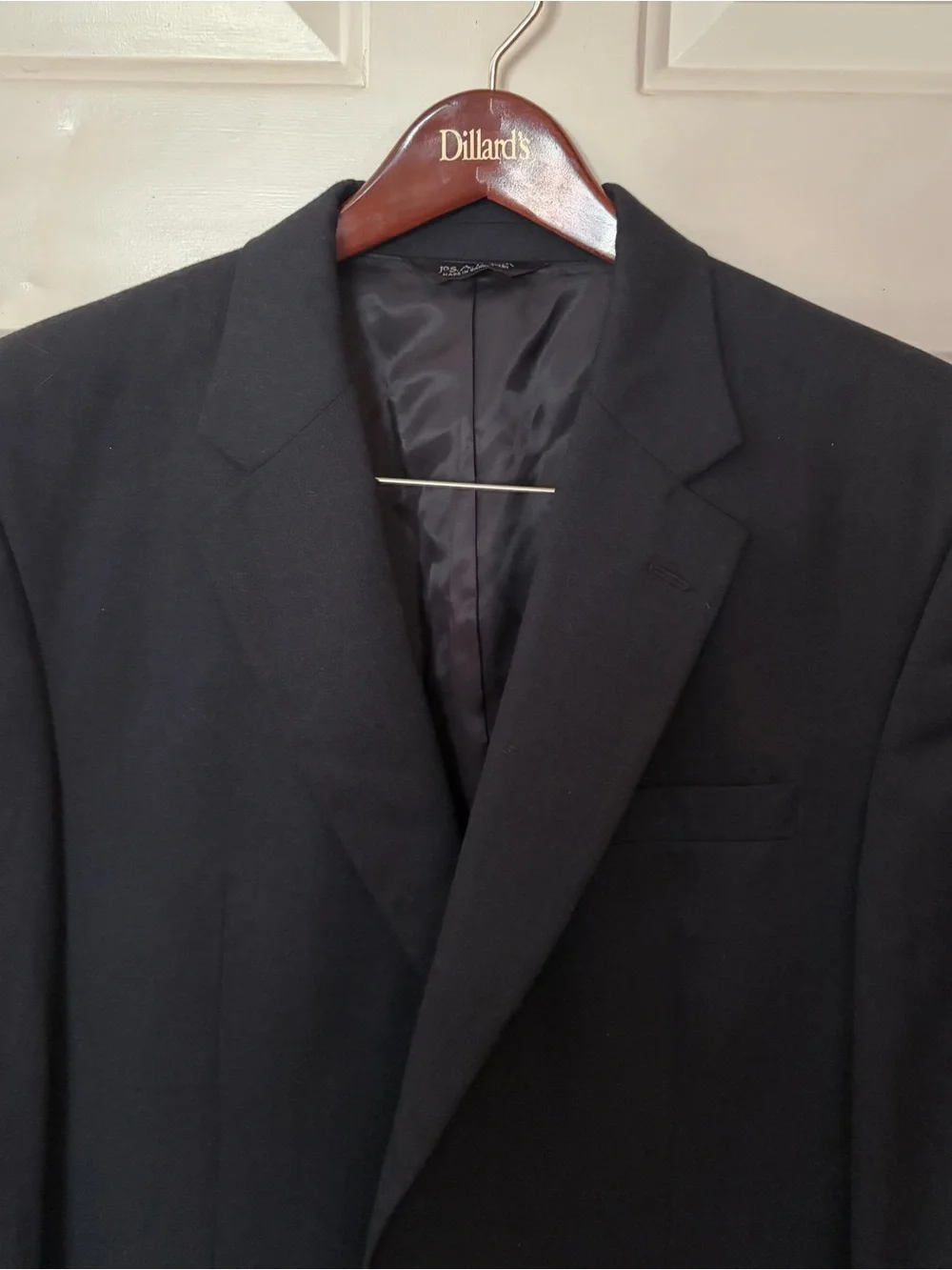 Jos. A. Bank Black Single-Breasted Suit Jacket blazer coat wool cashmere Sz 44